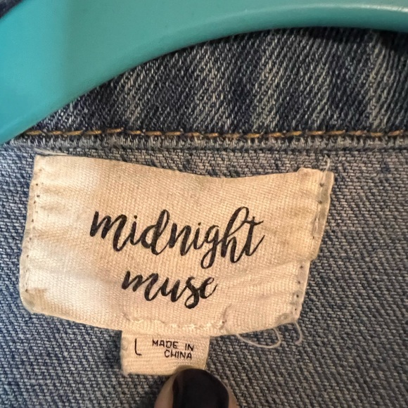 Midnight Muse Cropped Studded Denim Jacket - Picture 2 of 3